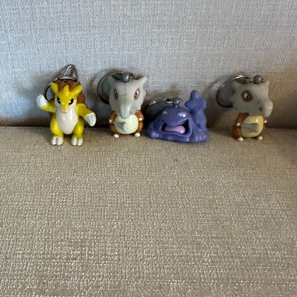 Set of Four Vintage 1999 Burger King Nintendo Pokemon Keychains